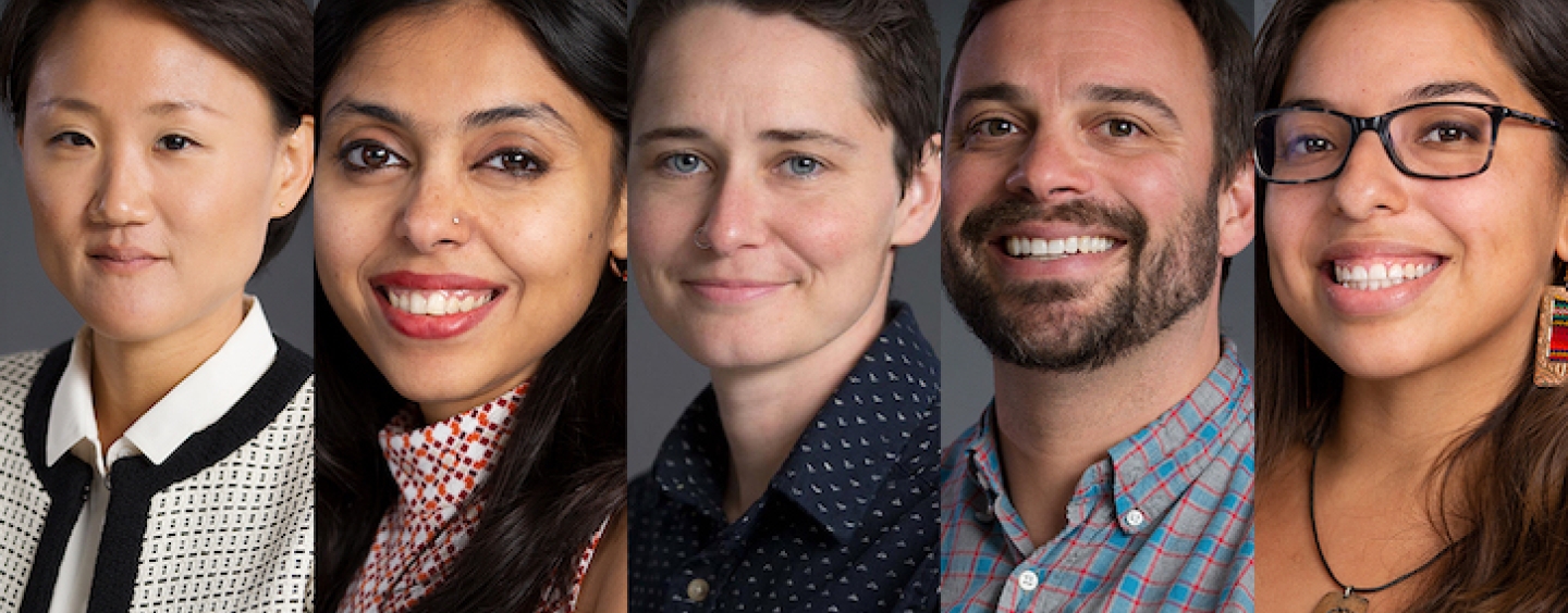 Headshots of See-Won Byun, Sukanya Chakrabarti, Laura Green, Michael David Lukas and Leslie Quintanilla