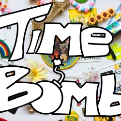 Trickets scattered on a white table, with the title "Time Bomb"